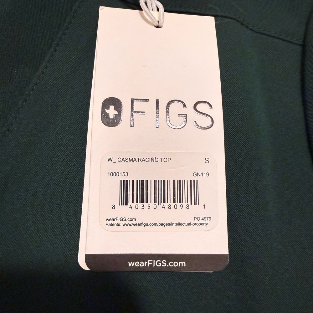FIGS Forest Green V-Neck New collection Scrub Top size S NWT - Picture 7 of 8